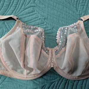 Elomi Sheer Beige Bra with Sequin Detail